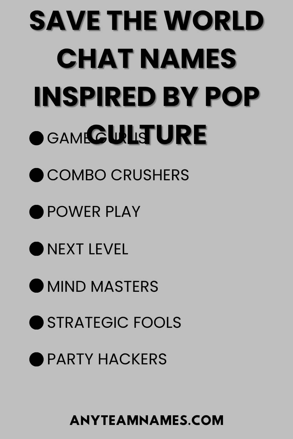 Save The World Chat Names Inspired By Pop Culture