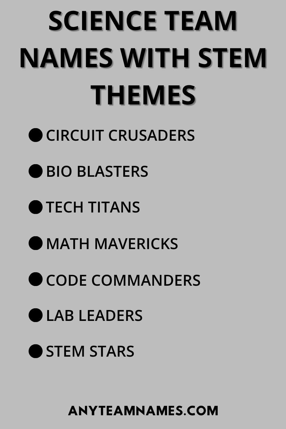 Science Team Names With STEM Themes