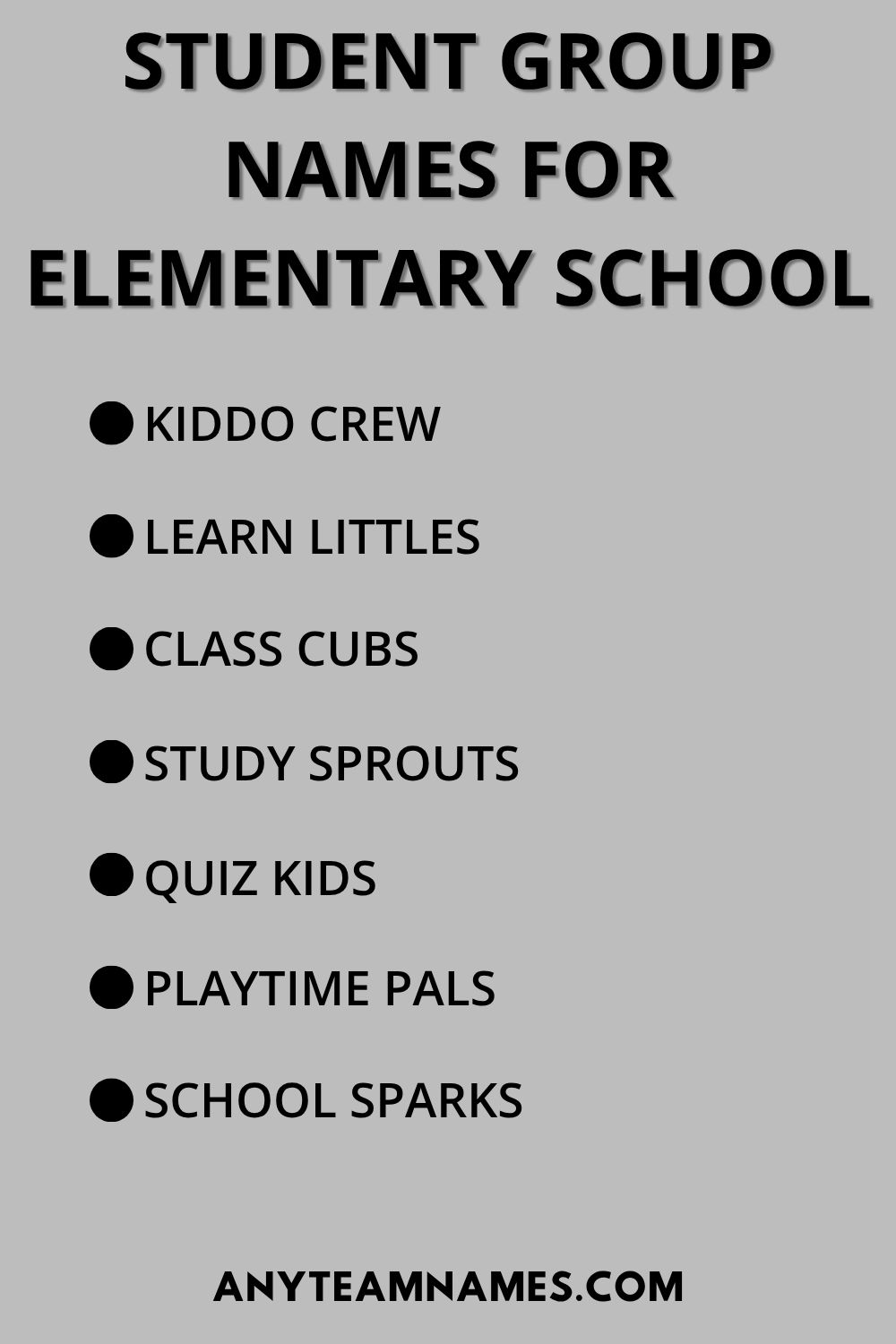 Student Group Names for Elementary School