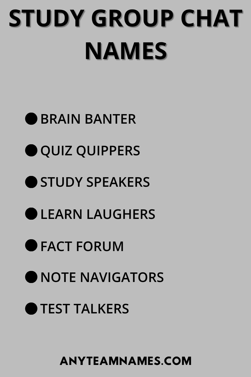 Study Group Chat Names