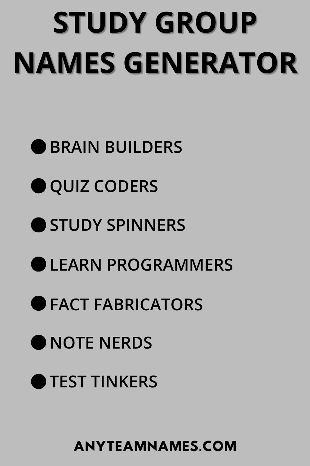 Study Group Names Generator