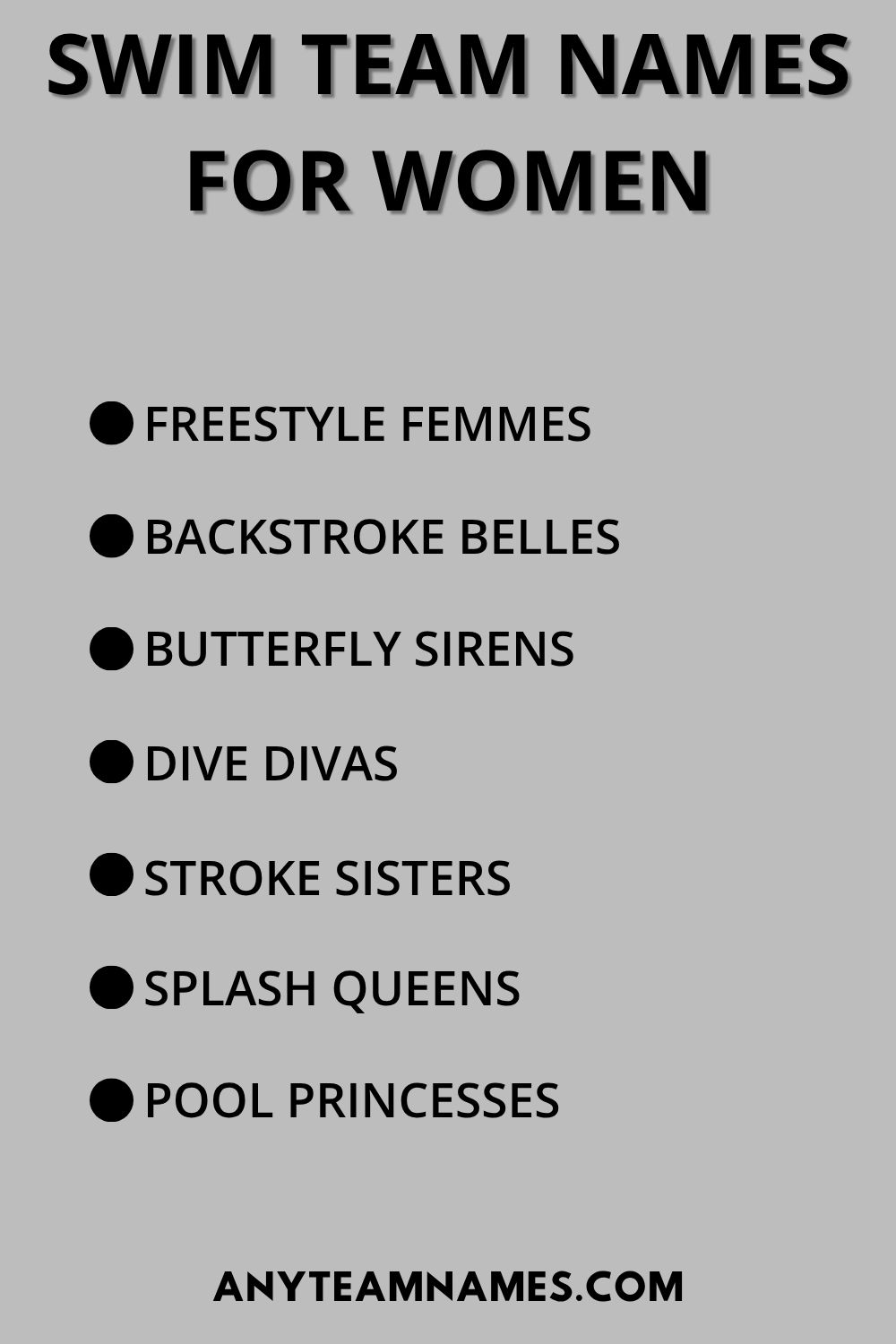 Swim Team Names For Women