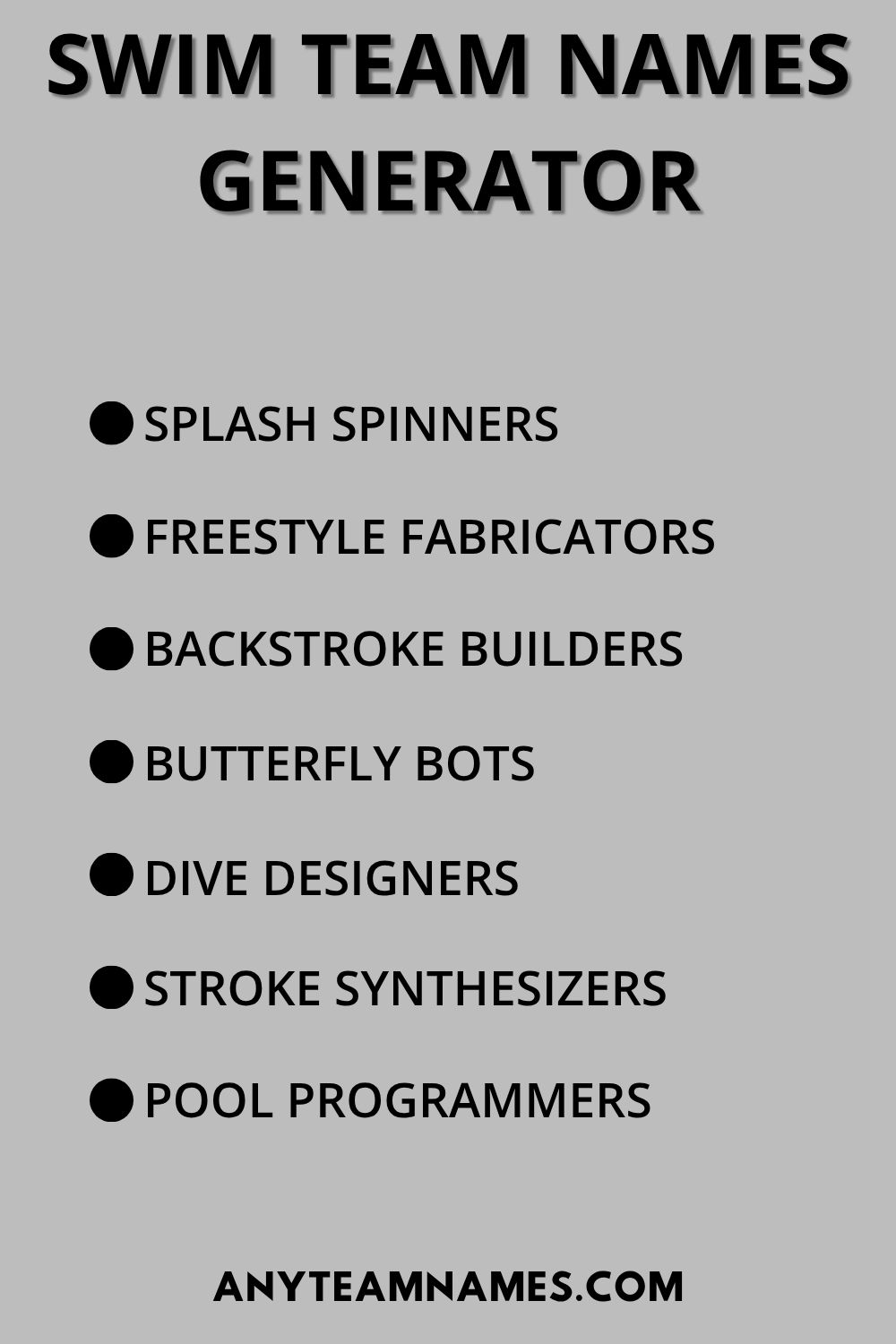 Swim Team Names Generator