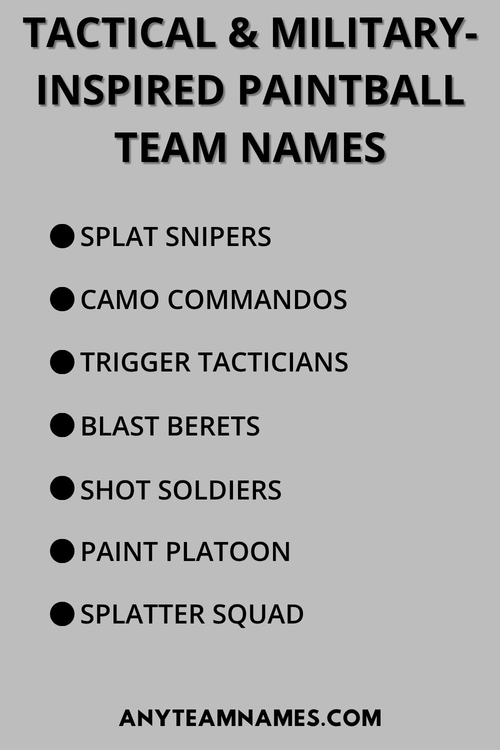 350+ Cool Paintball Team Names to Dominate the Field Tactical & Military-Inspired Paintball Team Names