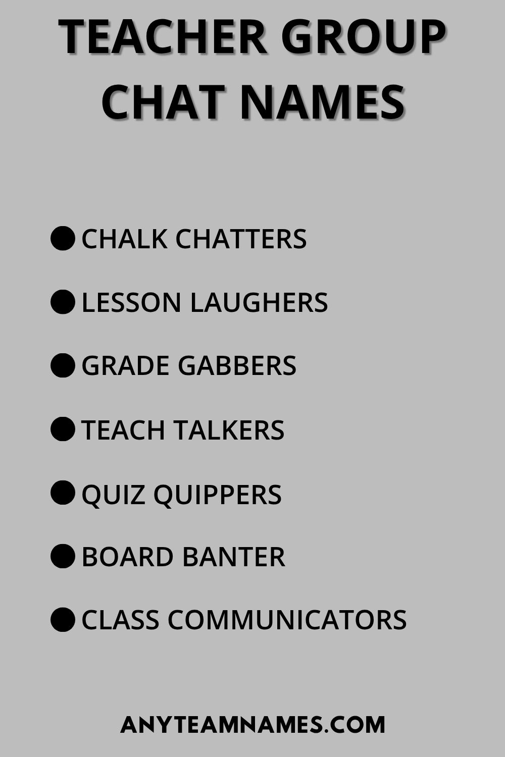 Teacher Group Chat Names