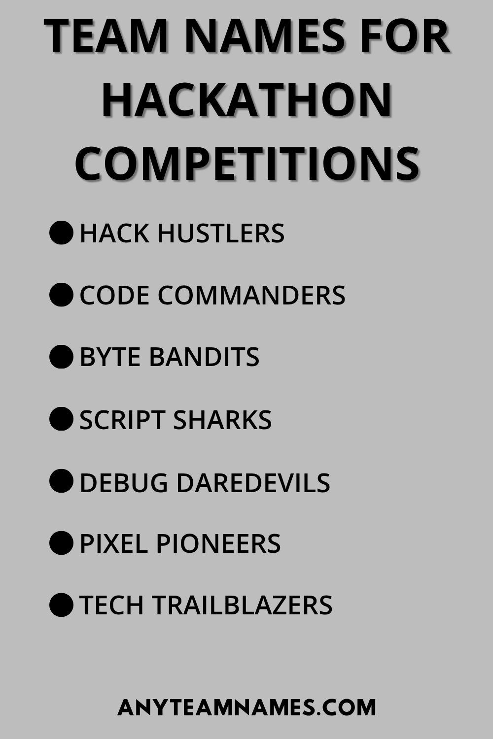 Team Names For Hackathon Competitions