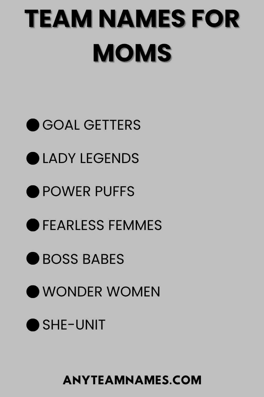 Team Names For Moms