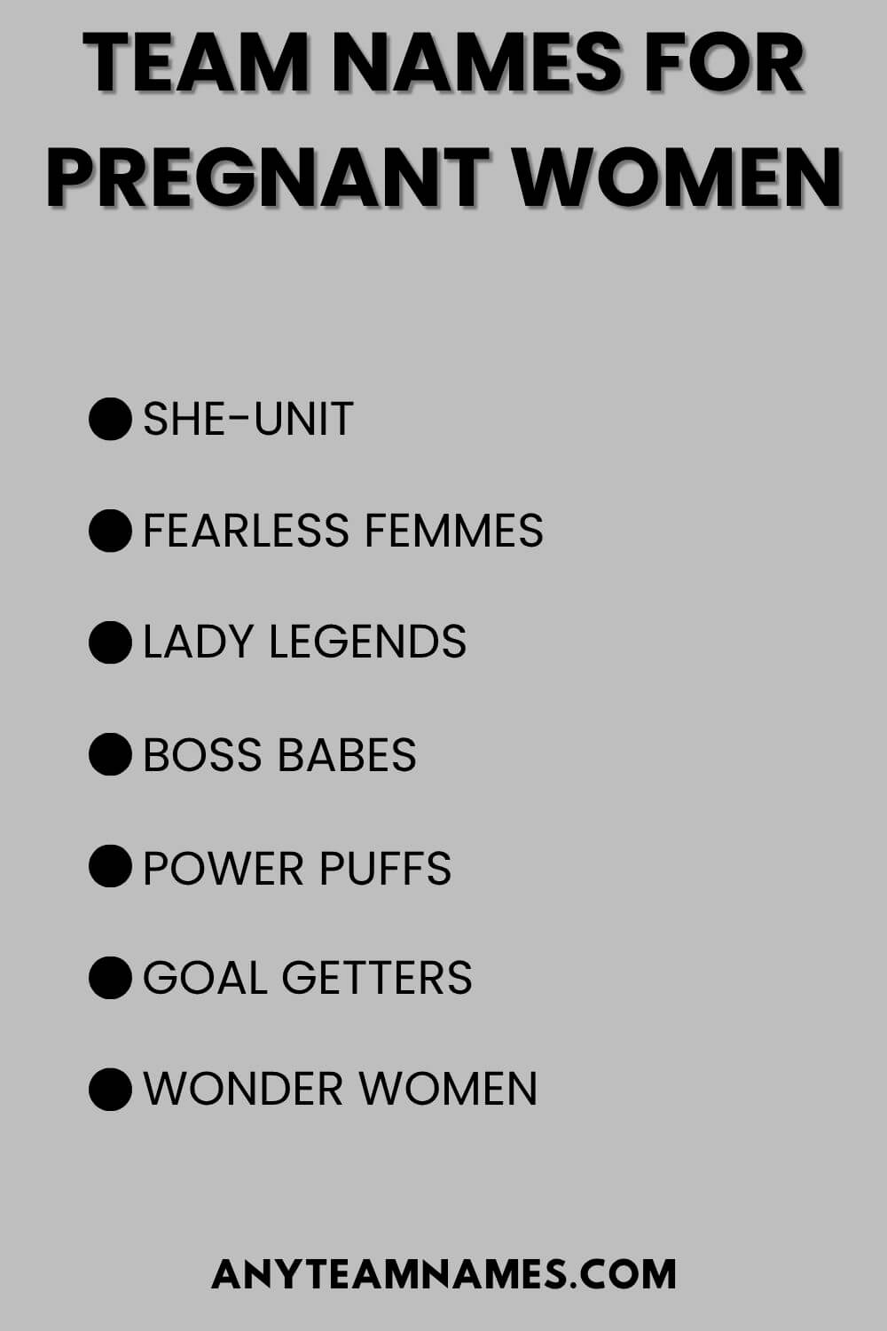 Team Names For Pregnant Women