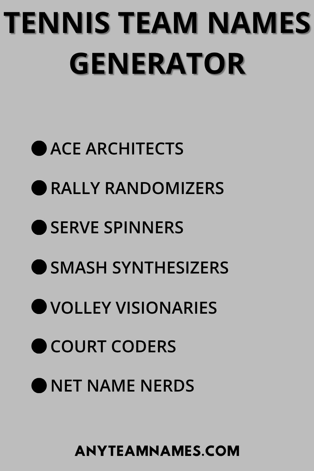 Tennis Team Names Generator