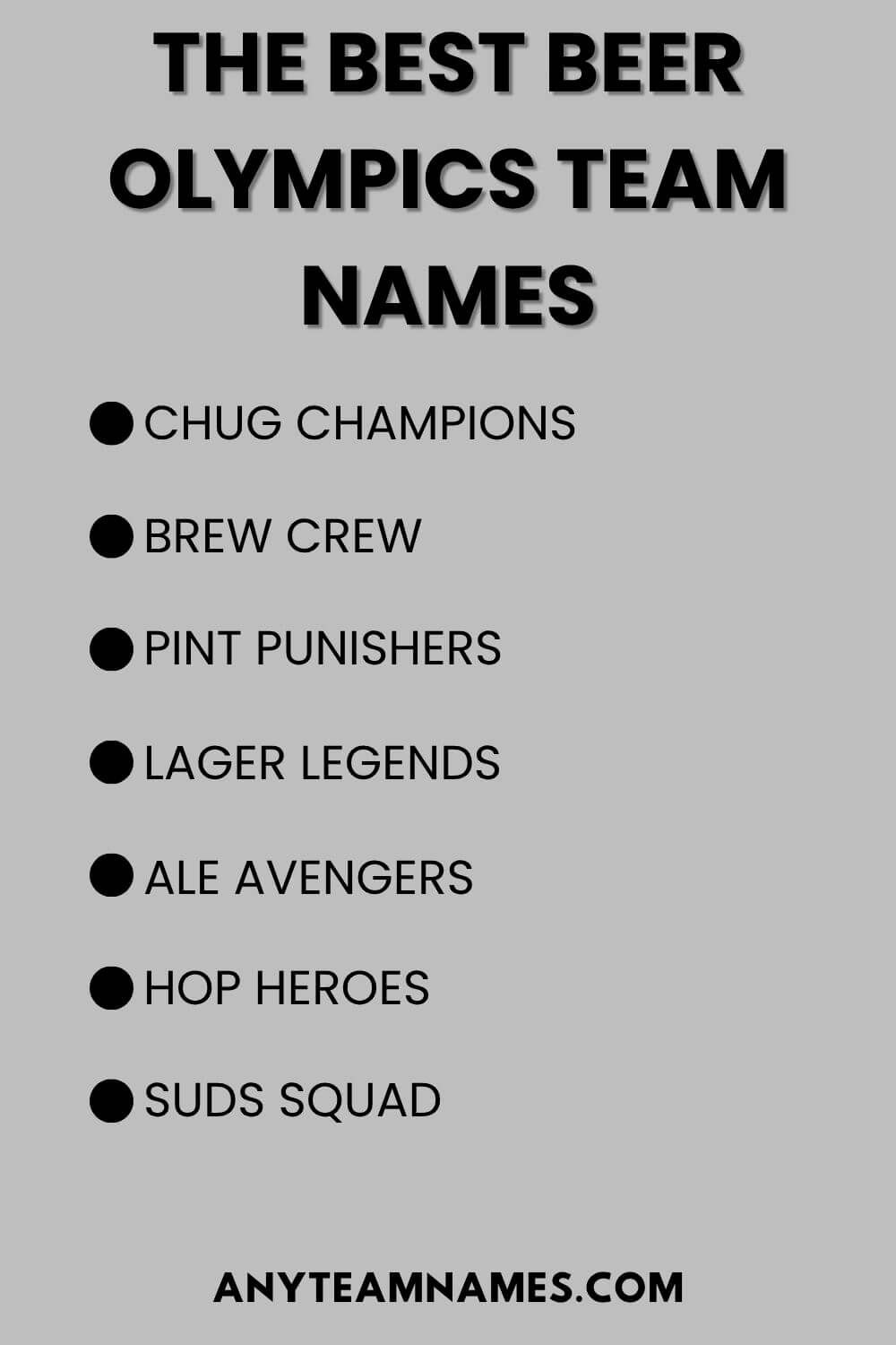 The Best Beer Olympics Team Names
