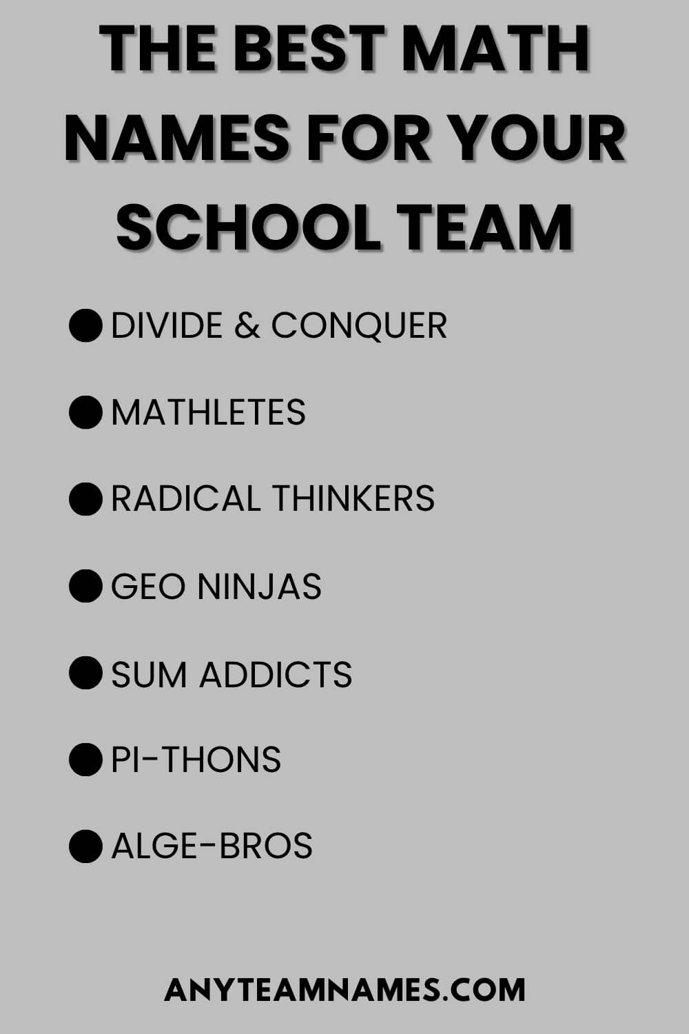 The Best Math Names For Your School Team