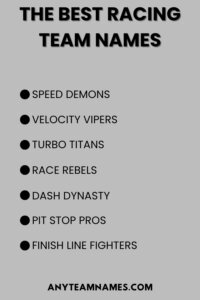 250+ Funny And Cool Racing Team Names for Your Crew