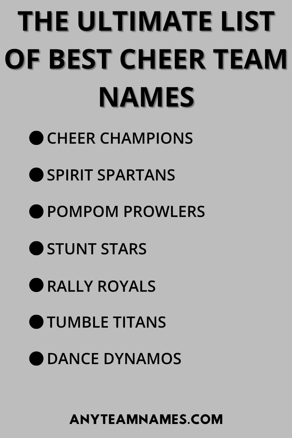 The Ultimate List of Best Cheer Team Names