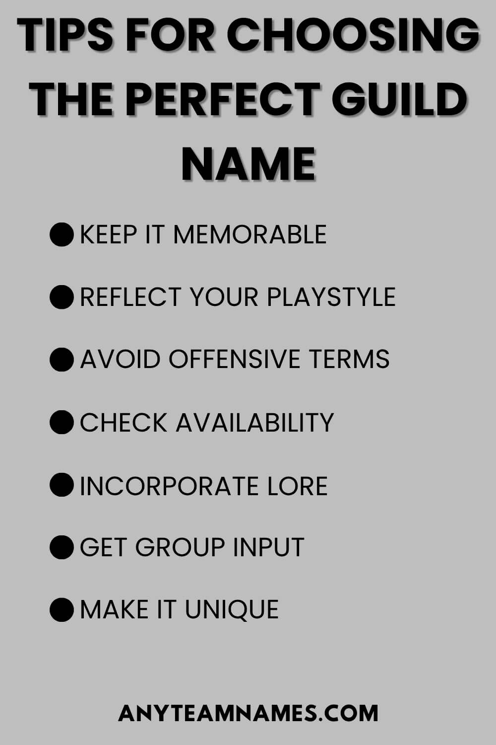 Tips for Choosing the Perfect Guild Name