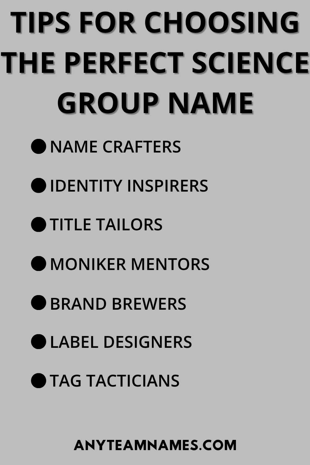 Tips for Choosing the Perfect Science Group Name