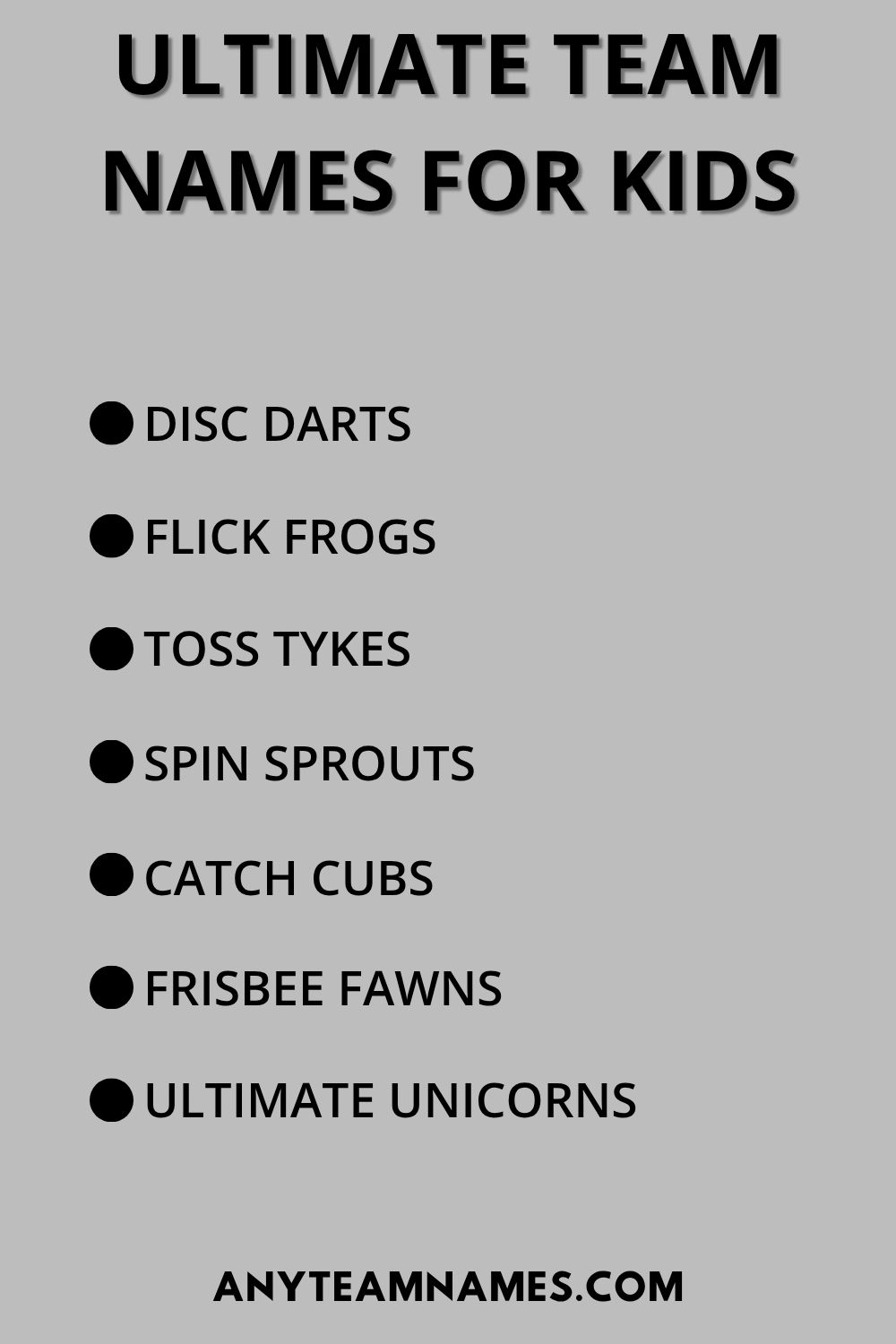 Ultimate Team Names For Kids
