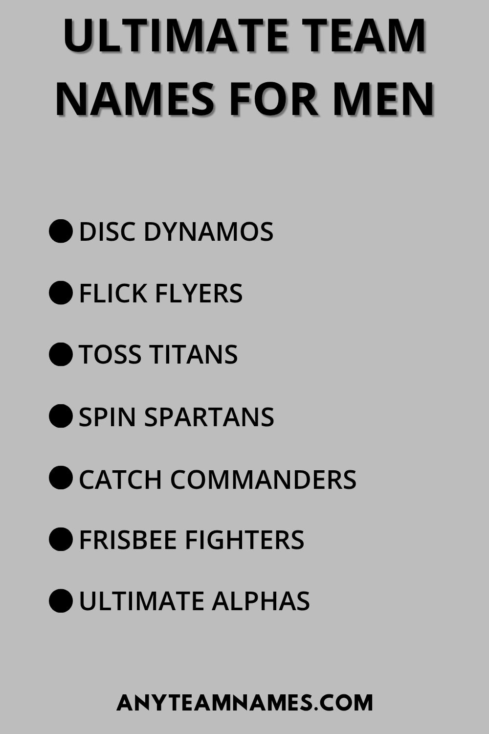 Ultimate Team Names For Men