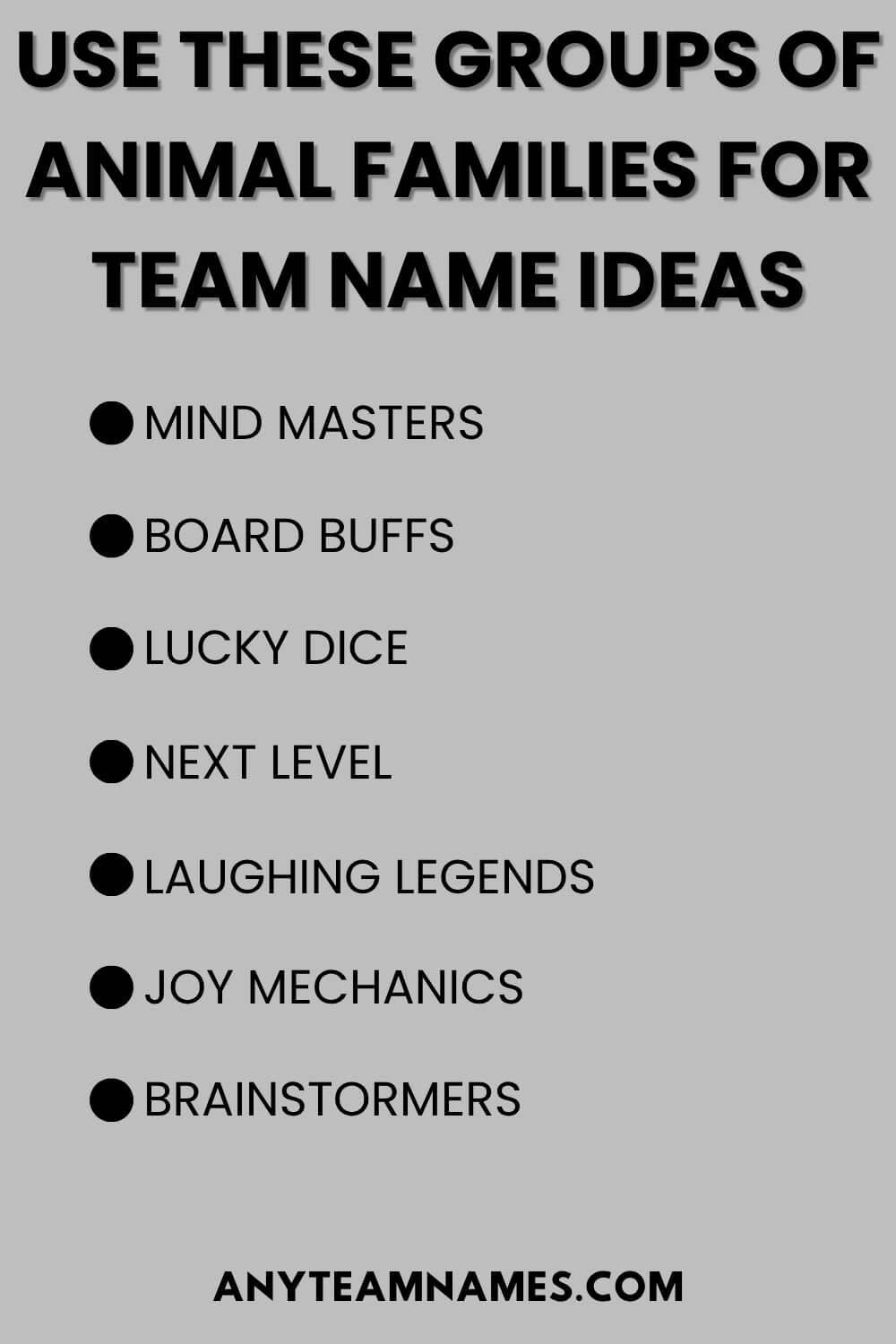 Use These Groups of Animal Families for Team Name Ideas
