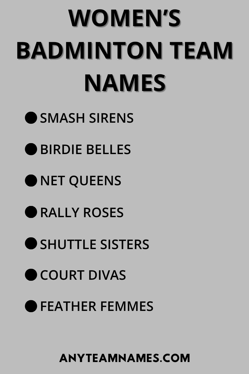 Women’s Badminton Team Names
