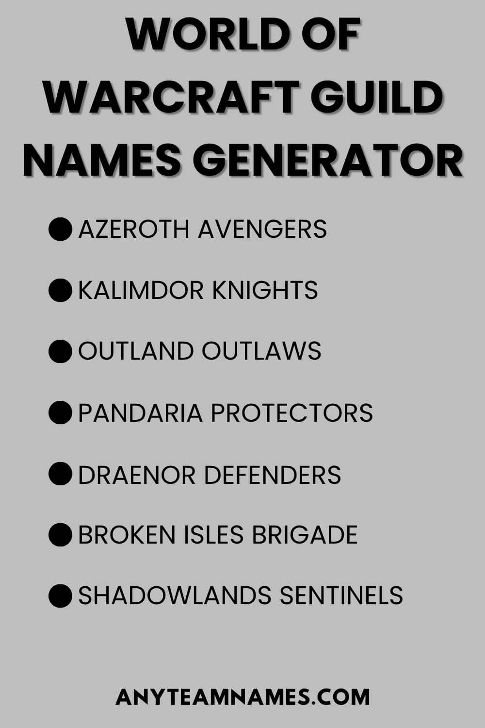 World of Warcraft Guild Names Generator