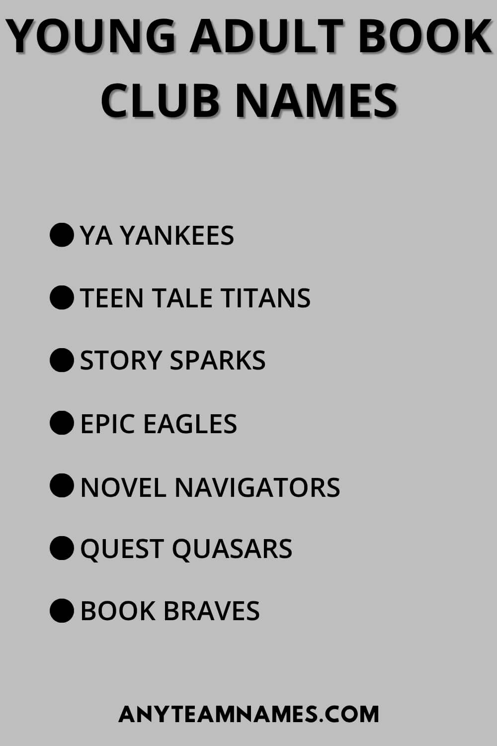 Young Adult Book Club Names