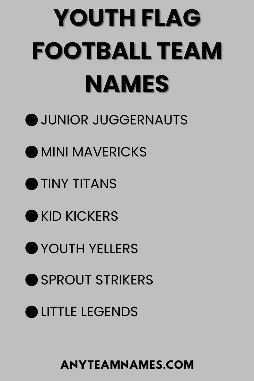 Youth Flag Football Team Names