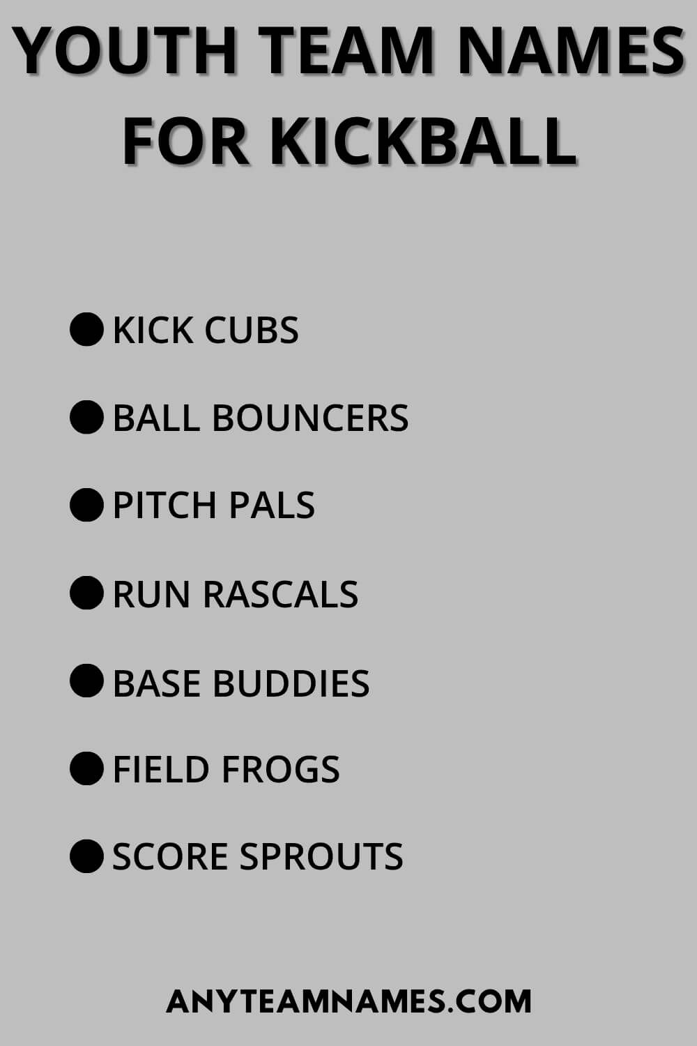 Youth Team Names For Kickball