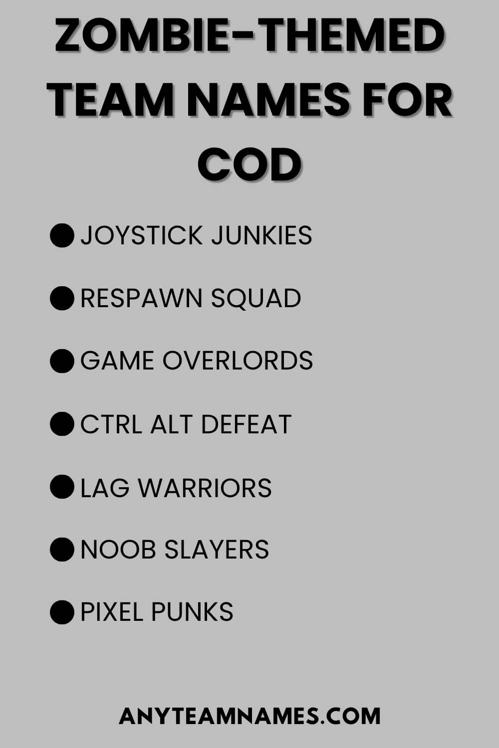 Zombie-Themed Team Names for COD