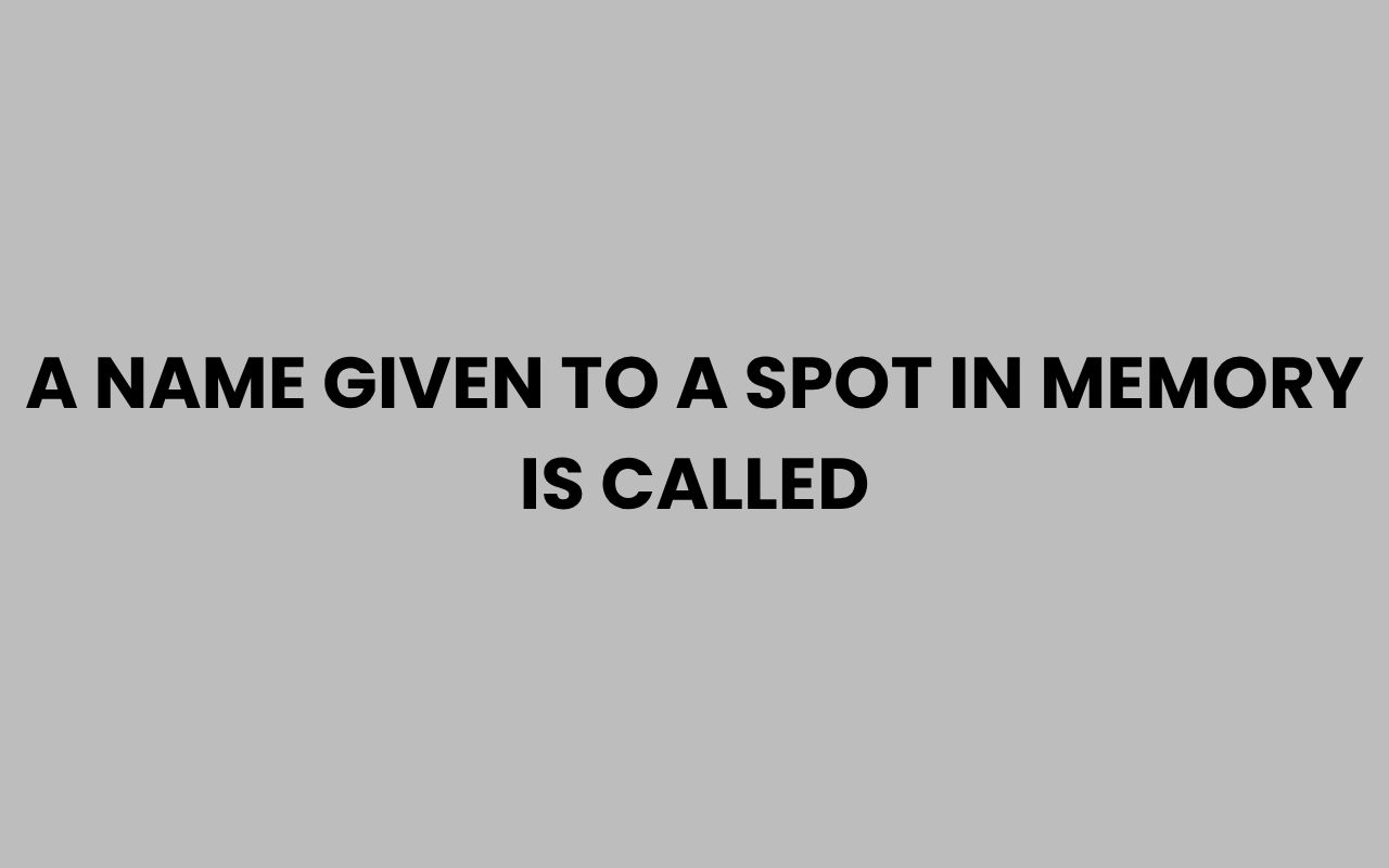 a name given to a spot in memory is called
