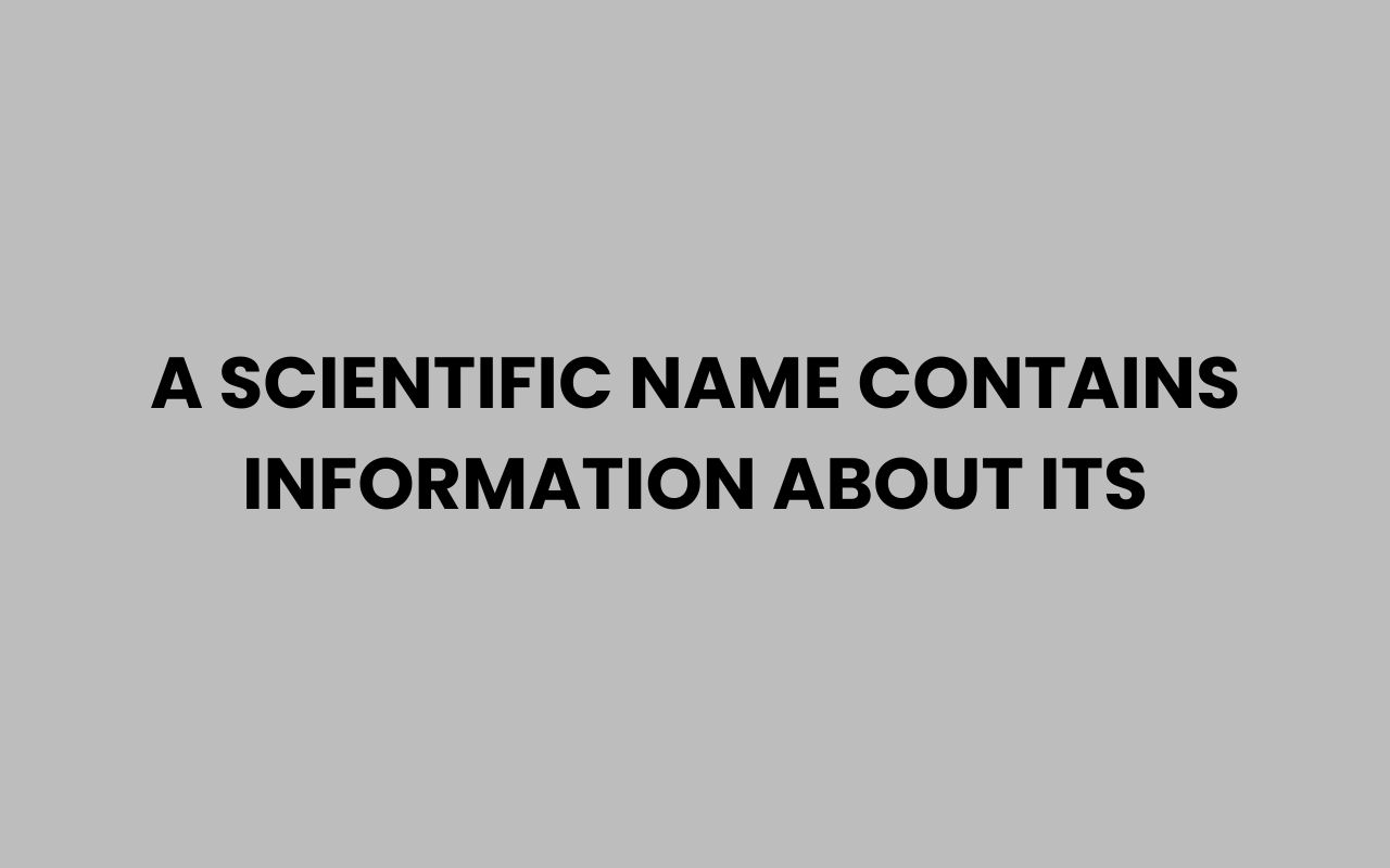 a scientific name contains information about its
