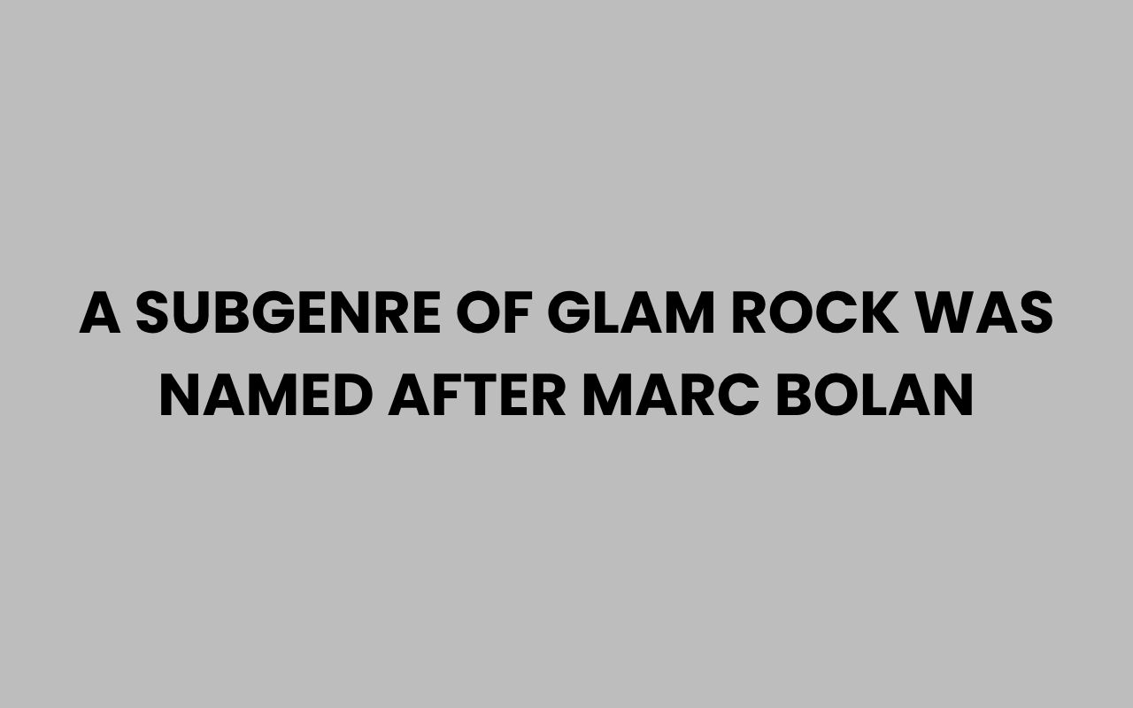 a subgenre of glam rock was named after marc bolan