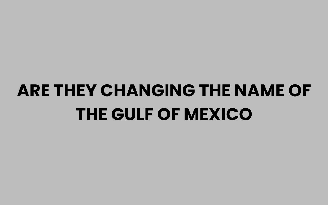 are they changing the name of the gulf of
