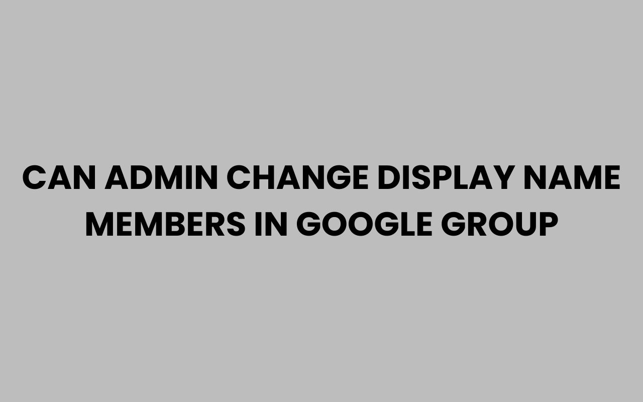 can admin change display name members in google group