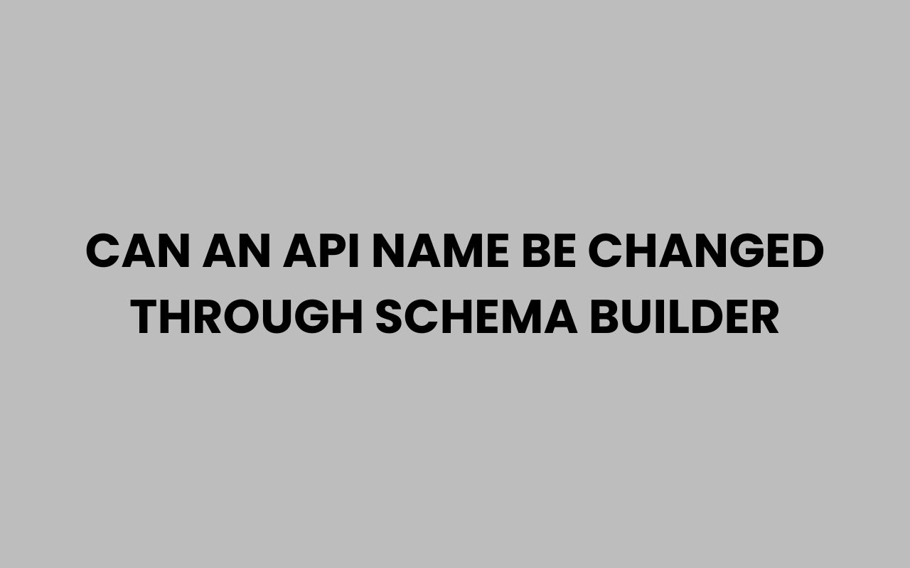 can an api name be changed through schema builder