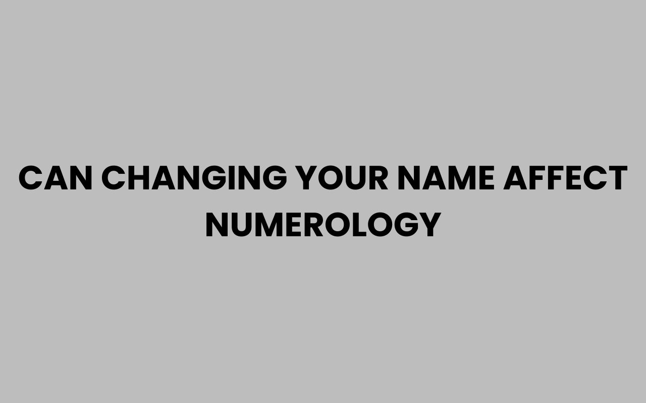 can changing your name affect numerology