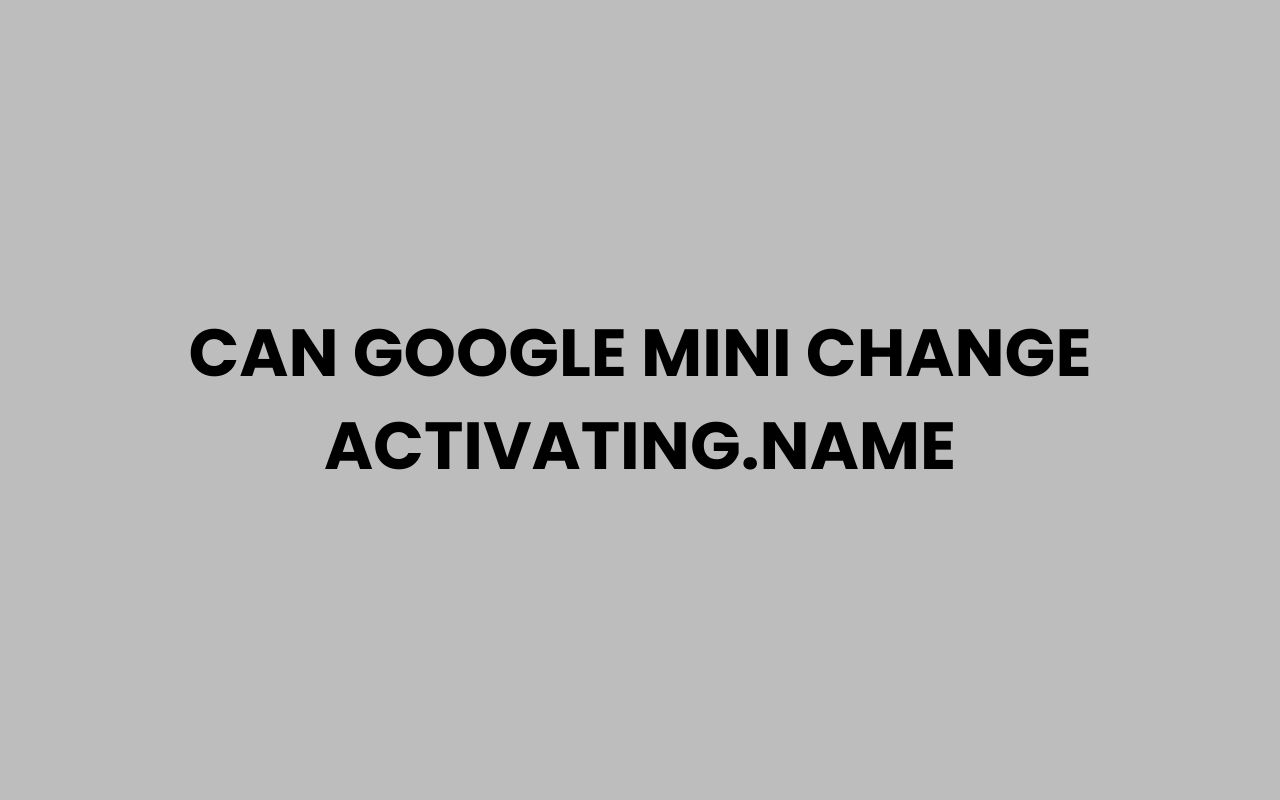 can google mini change activating.name