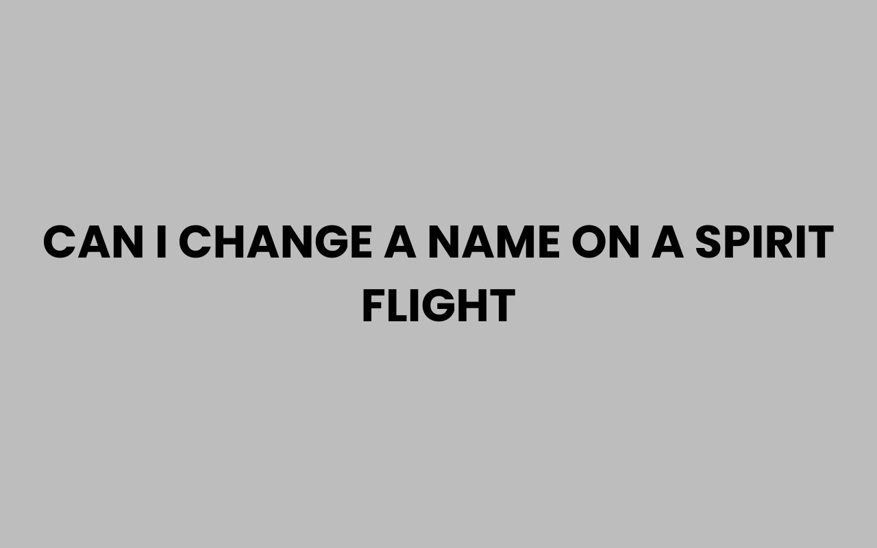 can i change a name on a spirit flight