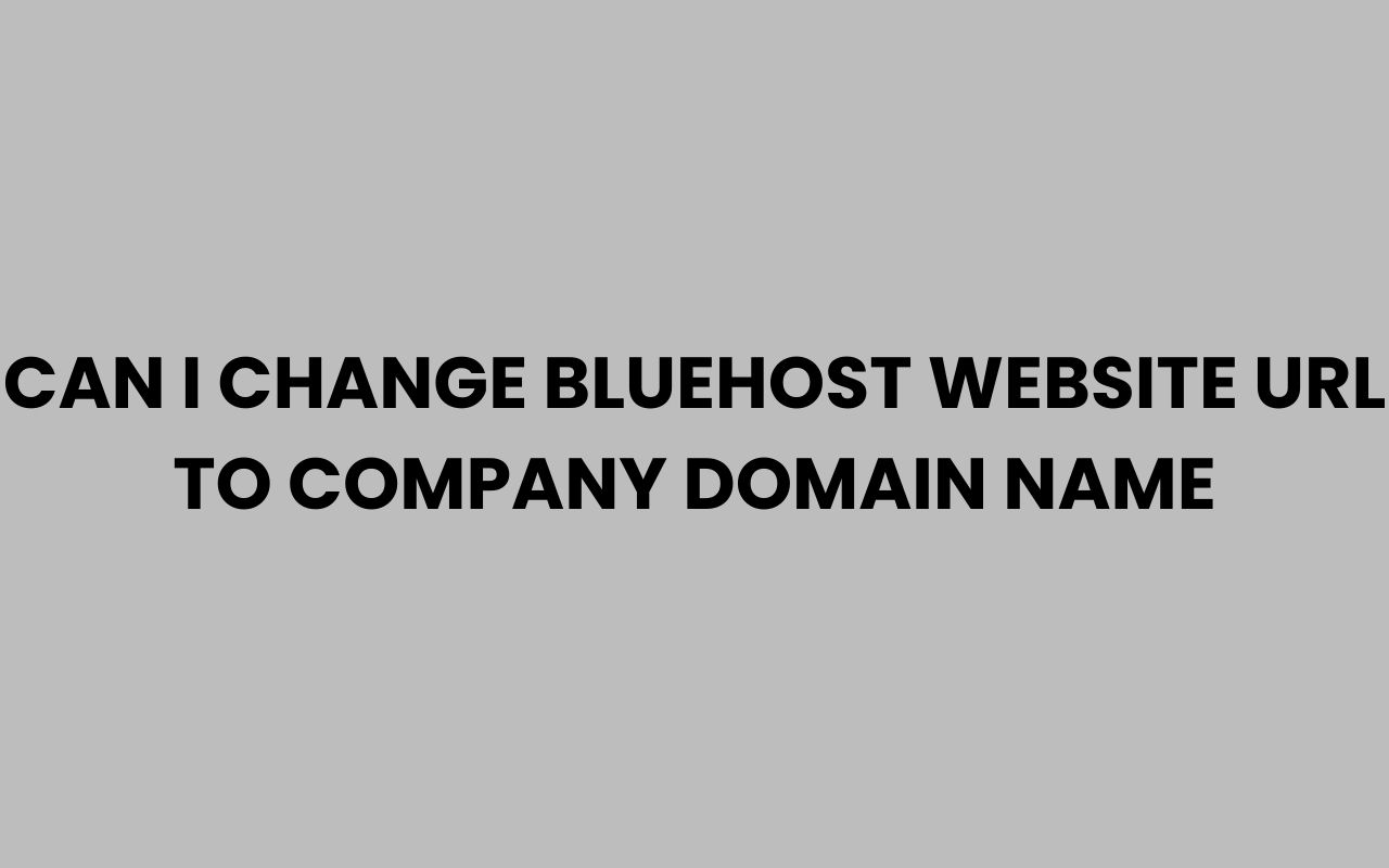 can i change bluehost website url to company domain name