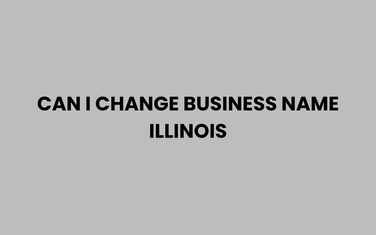 can i change business name illinois