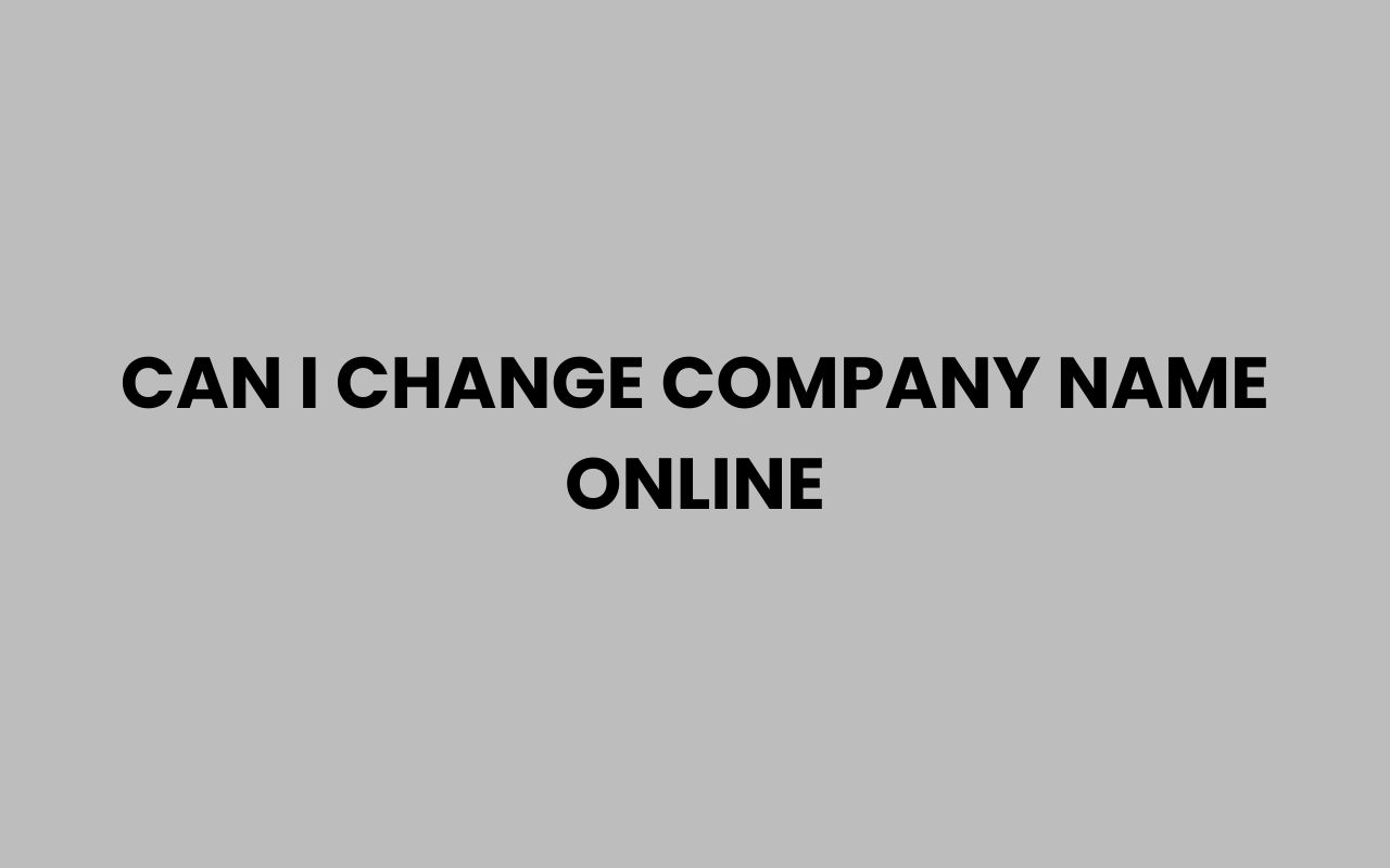 can i change company name online