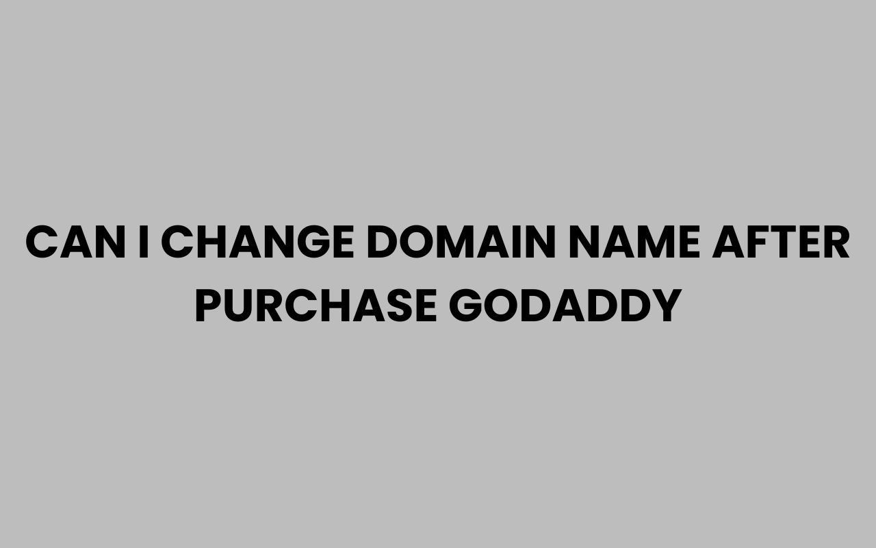 can i change domain name after purchase godaddy