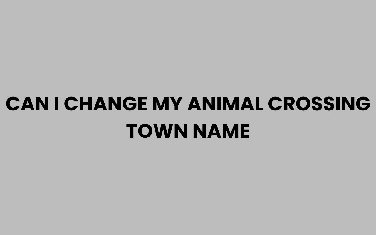 can i change my animal crossing town name