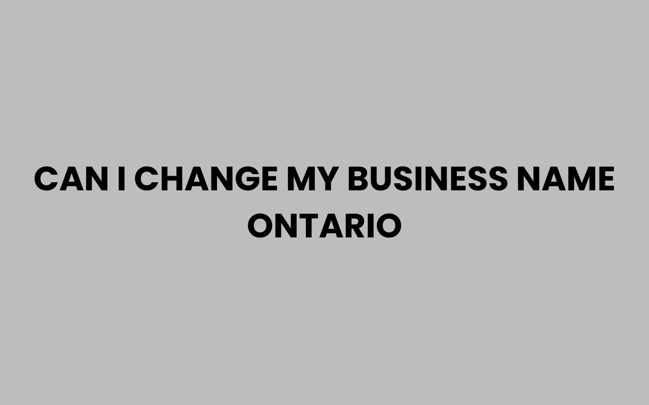 can i change my business name ontario