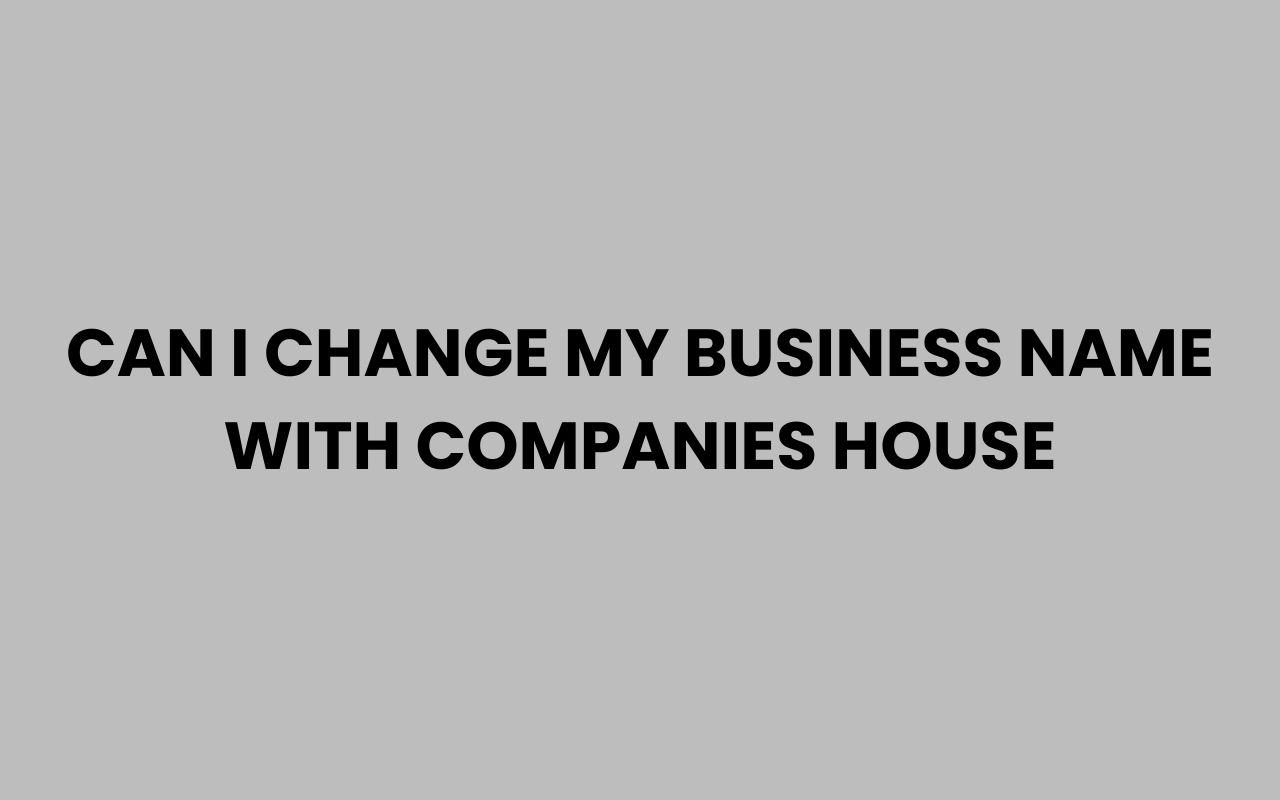 can i change my business name with companies house