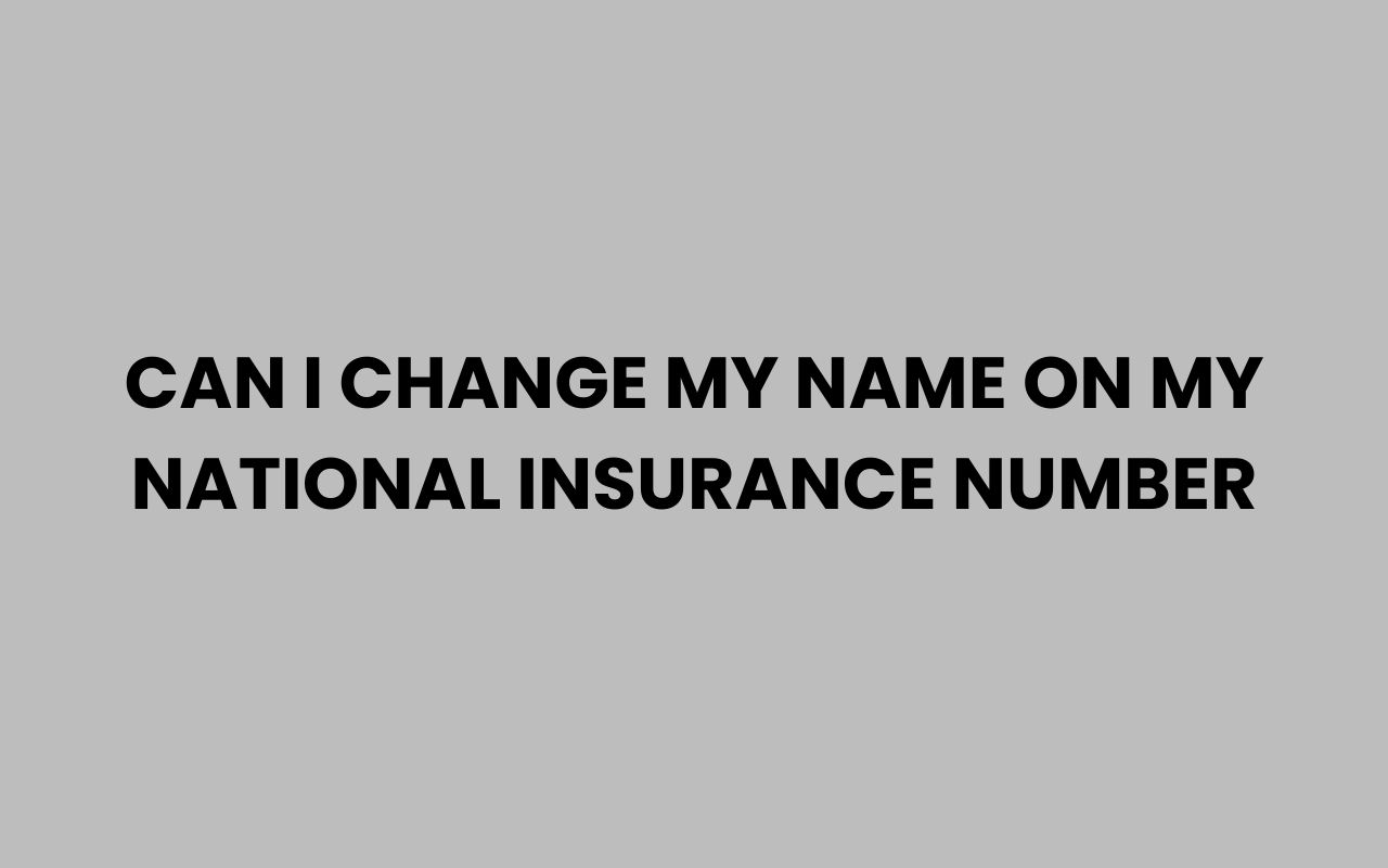 can i change my name on my national insurance number