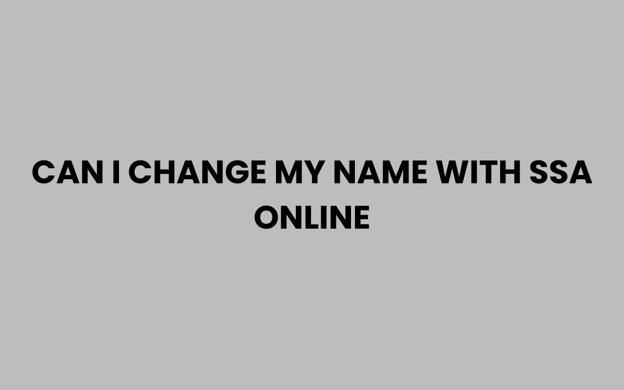 can i change my name with ssa online