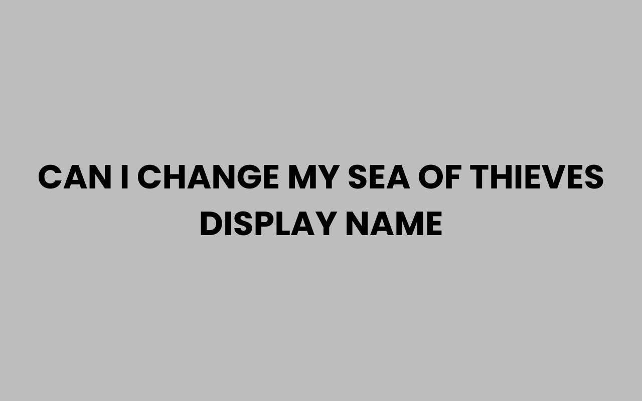 can i change my sea of thieves display name