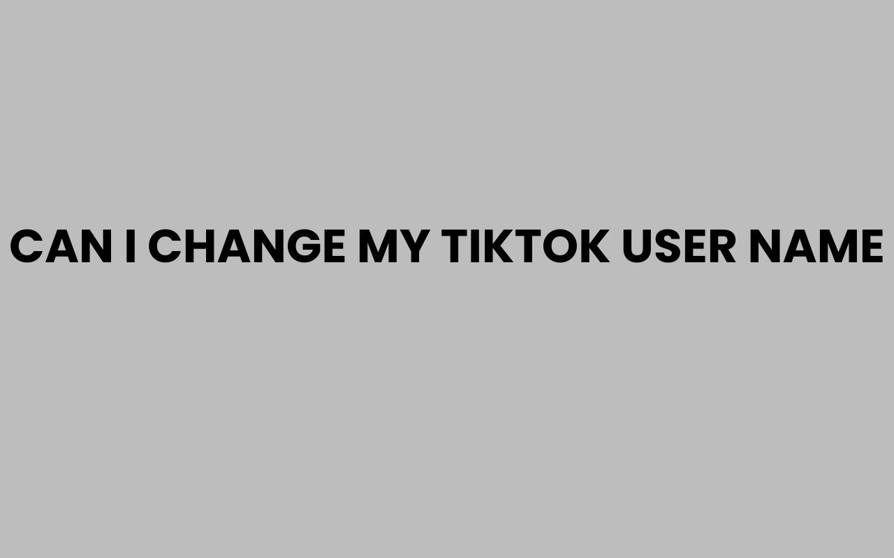 can i change my tiktok user name