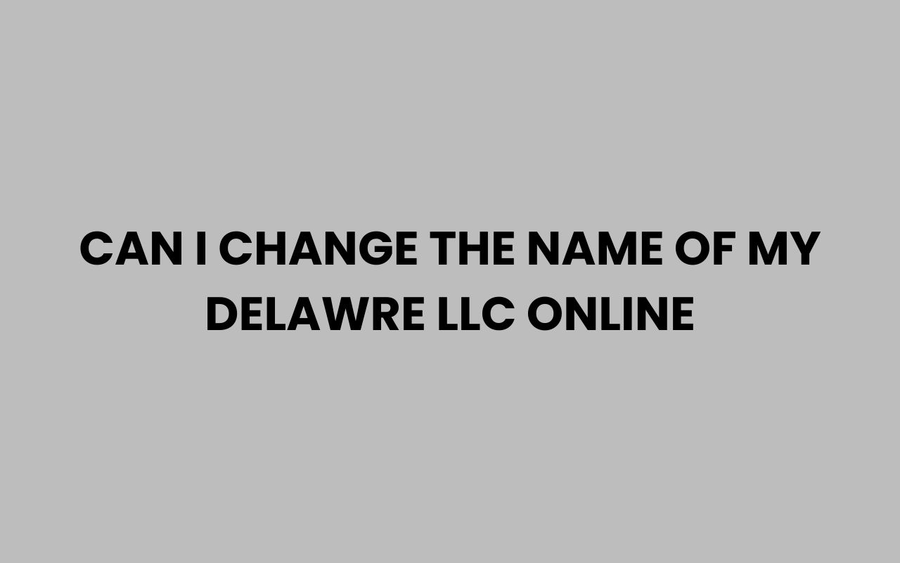 can i change the name of my delawre llc online