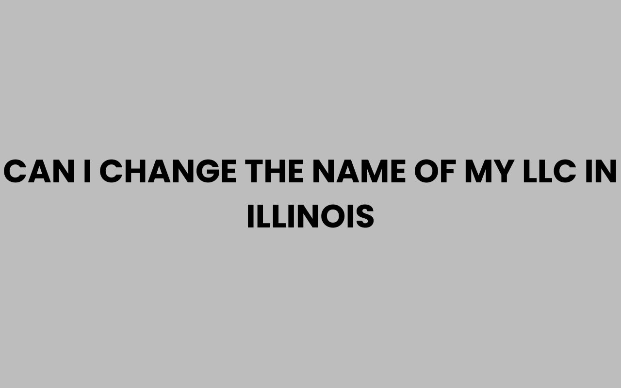 can i change the name of my llc in illinois